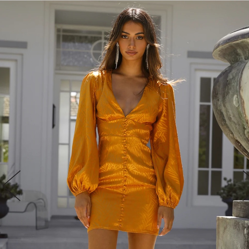 Hello Molly Heart Eyes Dress Gold - M
